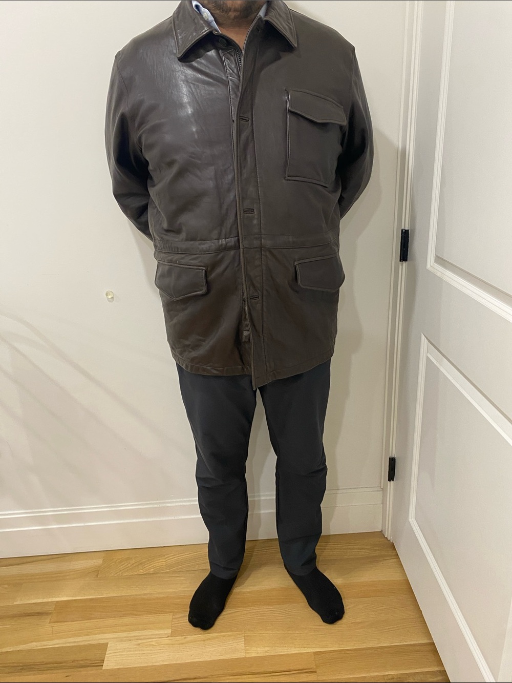 Claiborne Brown Leather Field Jacket